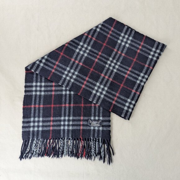 Burberry's Scarf Blue – Unisex Cashmere Check – Luxury Warm Winter Fashion - Picture 1 of 7